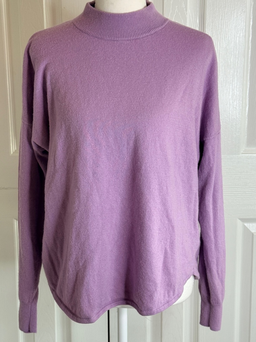 Madewell Ashbury Mock Neck Sweater Vibrant Lilac Purple Wool Alpaca Blend M
